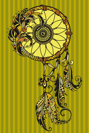 Dream catcher vector icon.Dream catcher vector card.のイラスト素材