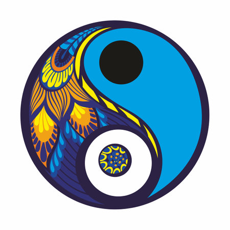 Ying yang symbol - vector illustrationのイラスト素材