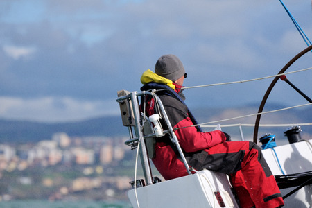 sailing crew single manの写真素材