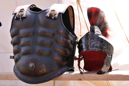 black ancient roman armorの写真素材