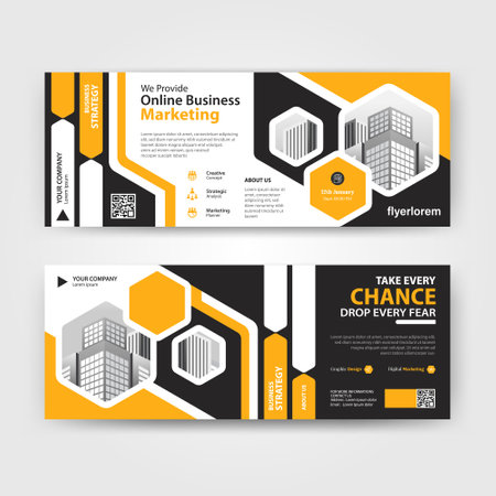 Modern geometric corporate business banner, flyer, brochure design template.のイラスト素材