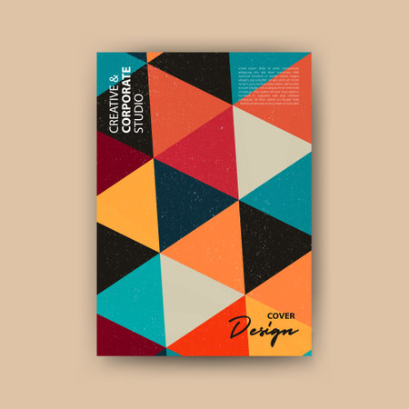 Cover design template with colorful geometric shapes. Eps10 vector illustration.のイラスト素材