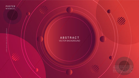 Abstract geometric background with circles and lines. Minimalistic design. Vector illustrationのイラスト素材