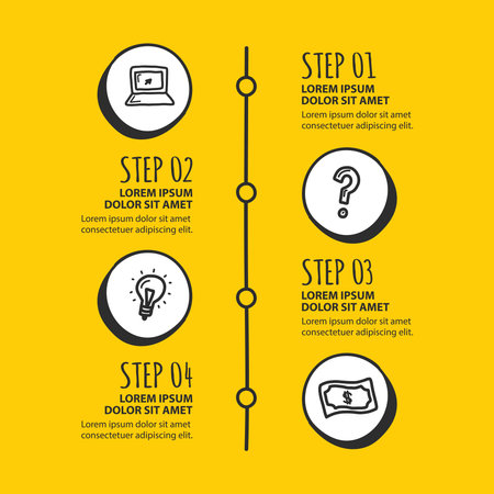 Infographic design template. Creative concept with 4 steps. Can be used for workflow layout, diagram, banner, webdesign. Vector illustrationのイラスト素材