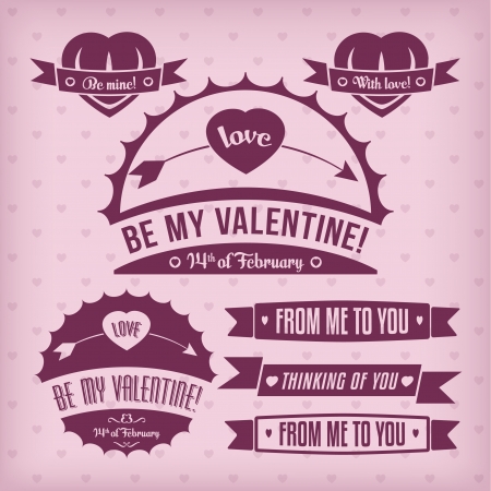 Set of Valentines day related labelsのイラスト素材