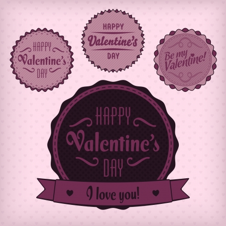 Set of Valentines day related labelsのイラスト素材