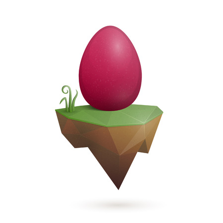 Low Poly Island and Easter Eggのイラスト素材