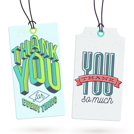 Vintage Hang Tags with Thank You Notes to help you express your gratitude in styleのイラスト素材