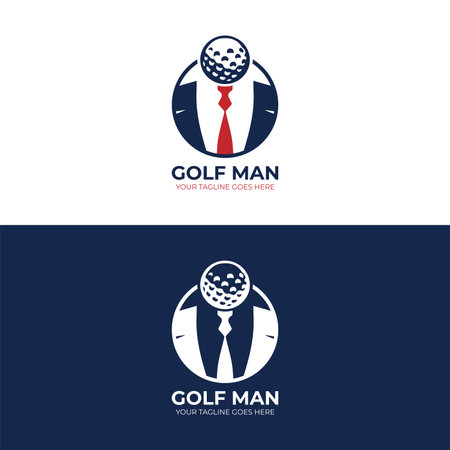 Golf man unique logo, suitable for your business because this logo is uniqueのイラスト素材
