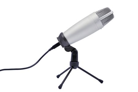 a professional microphone on a white backgroundの写真素材