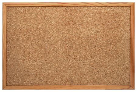 Blank Cork board with wooden frame (isolated)の写真素材