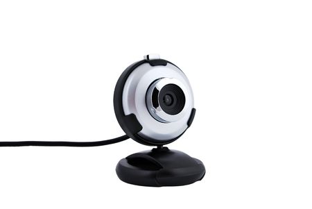 webcam stand on a white backgroundの写真素材