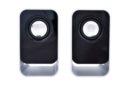 computer speakers on a white backgroundの写真素材