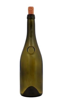 empty green bottle with a white backgroundの写真素材