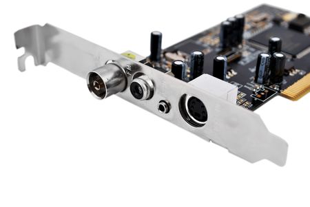 TV tuner card on a white backgroundの写真素材