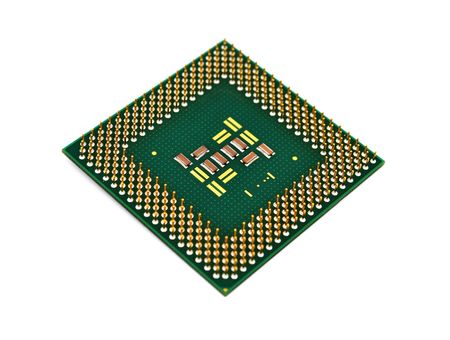 CPU closeup on white backgroundの写真素材