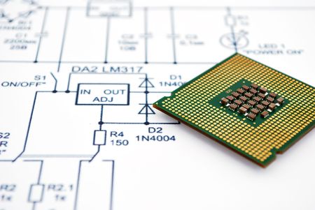 Wiring Diagram and CPU. close-up