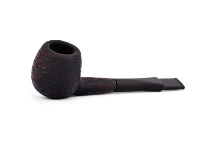 old pipe tobacco on a white backgroundの写真素材