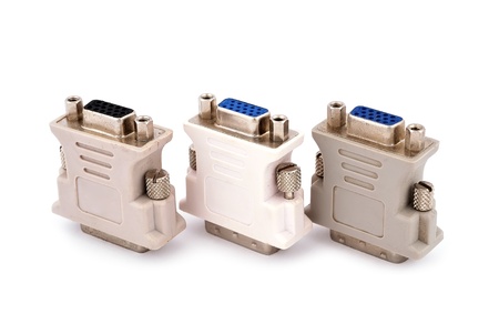 vga adapters  on a white backgroundの写真素材