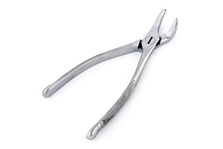 dental pliers on a white backgroundの写真素材