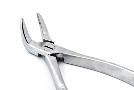 dental pliers on a white backgroundの写真素材