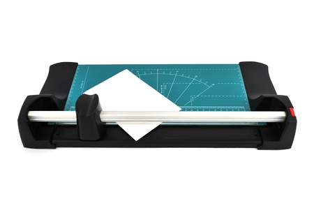 paper cutter on a white backgroundの写真素材