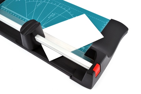 paper cutter on a white backgroundの写真素材