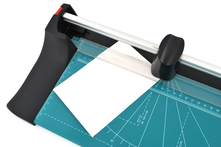 paper cutter on a white backgroundの写真素材