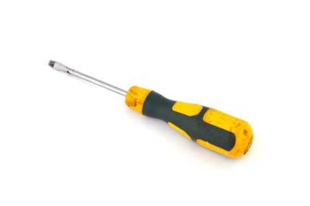  old screwdriver on a white backgroundの写真素材