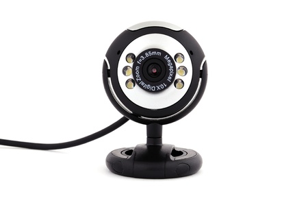 webcam stand on a white backgroundの写真素材