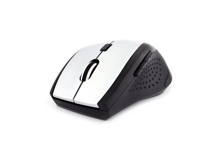 wireless mouse on a white backgroundの写真素材