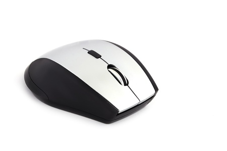 wireless mouse on a white backgroundの写真素材