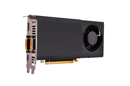 video card  on a white backgroundの写真素材