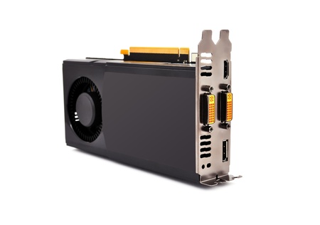 video card  on a white backgroundの写真素材