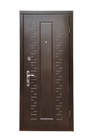 wooden  door on a white backgroundの写真素材