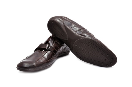 brown  shoes on white backgroundの写真素材