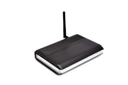 Wireless router on a white background