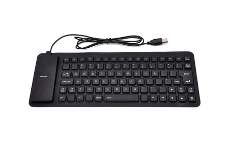 black rubber  keyboard on white background