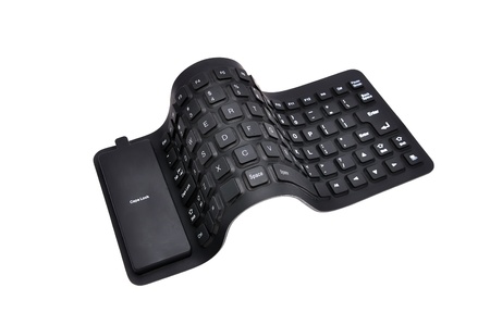 black rubber  keyboard on white backgroundの写真素材