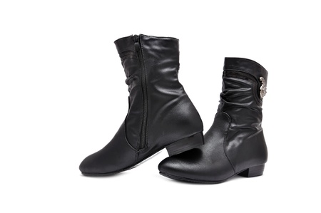black women's boots on a white background