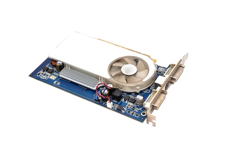 video card  on a white backgroundの写真素材