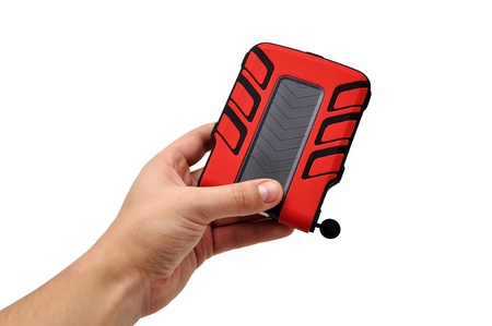 portable hard disk on a white background