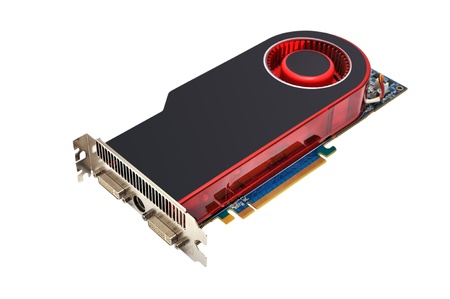Computer graphic card on white background 