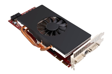 Computer graphic card on white background