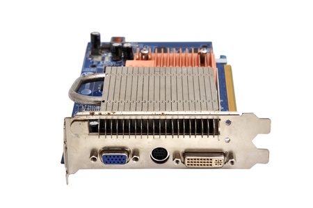 Computer graphic card on white background