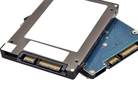 two solid-state disk on a white background