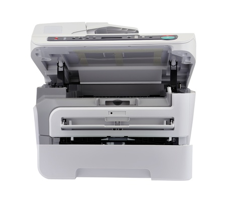 Open copier on a white backgroundの写真素材