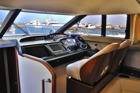 steering wheel yacht close upのeditorial素材