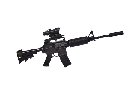 assault rifle isolated on white