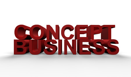 big red text business concept, 3d renderの写真素材